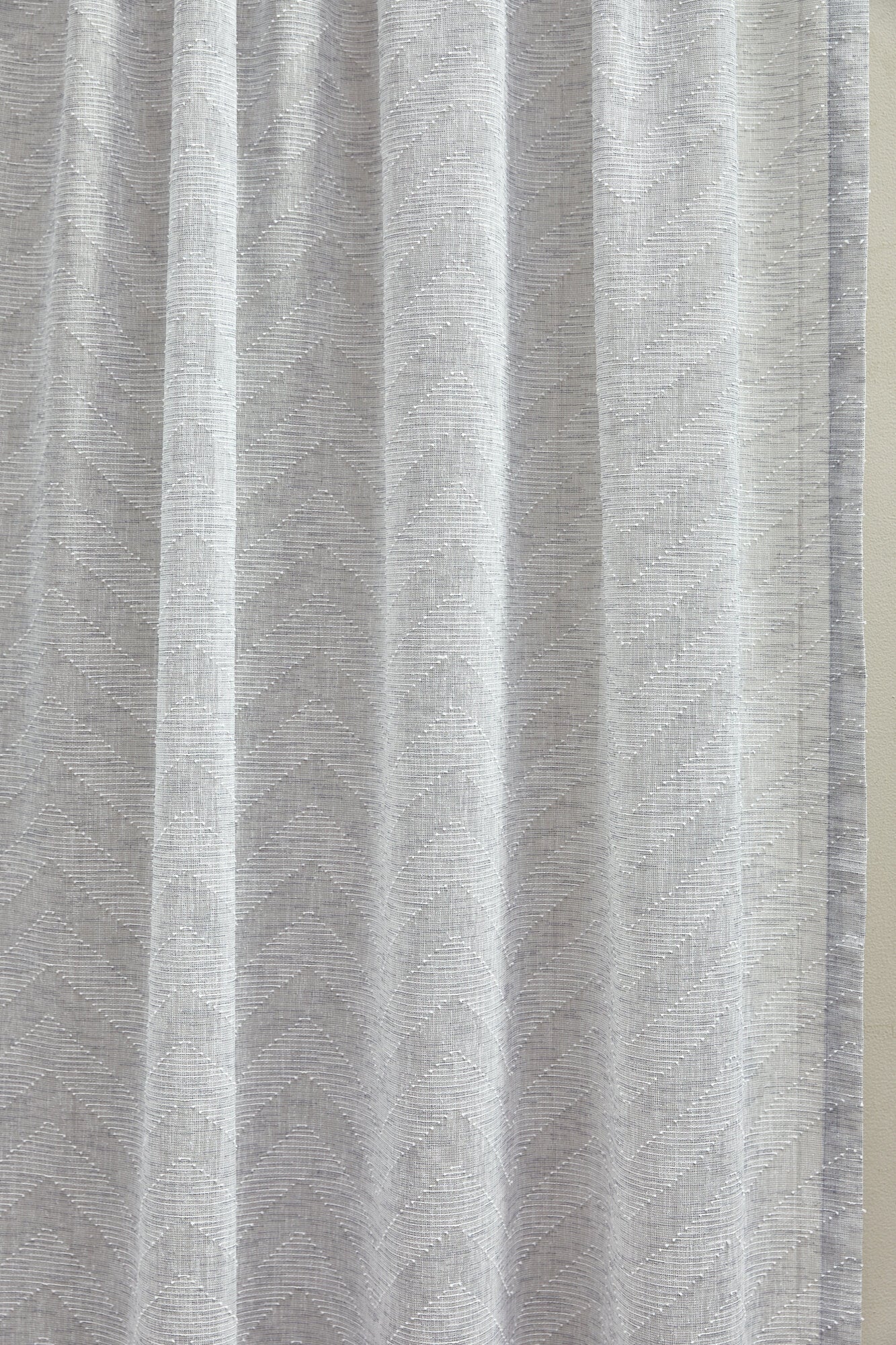 Grey Chevron Concealed Tab Top Curtains (Set of 2)