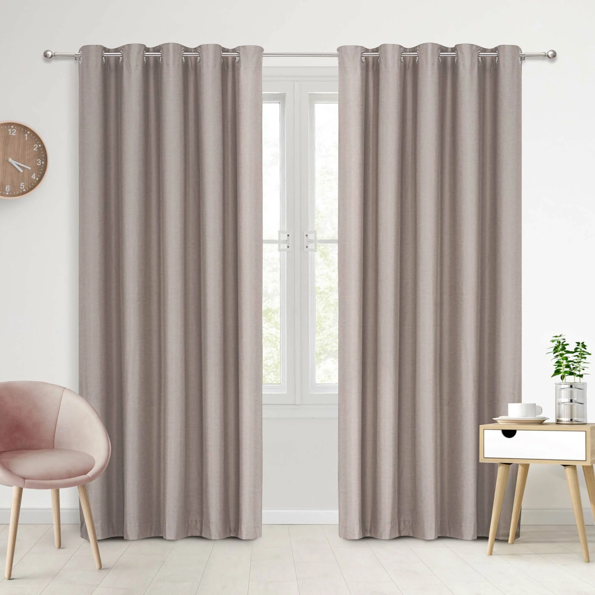 Cinnamon Eyelet Blockout Curtains (Set of 2)