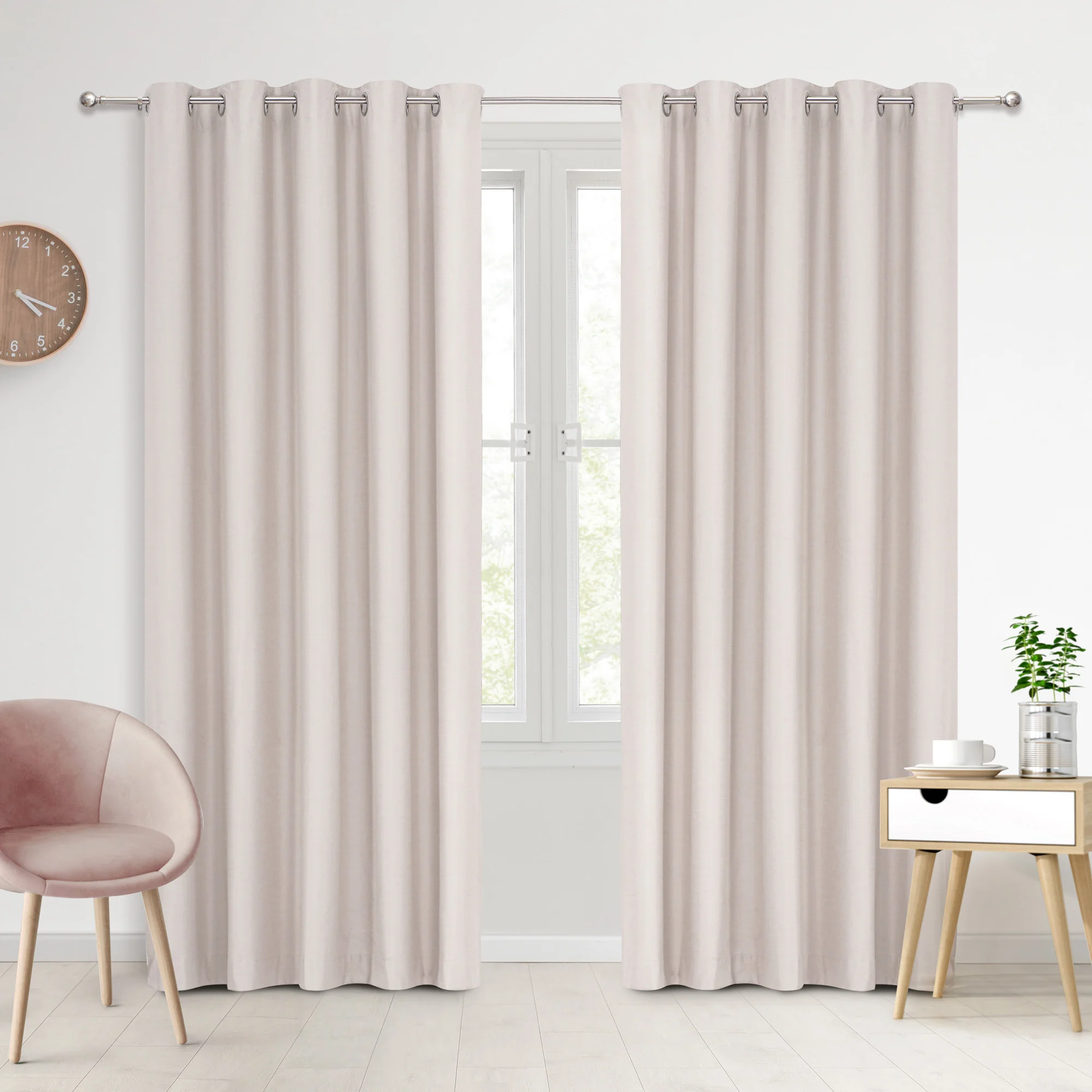 Porcelain Eyelet Blockout Curtains (Set of 2)