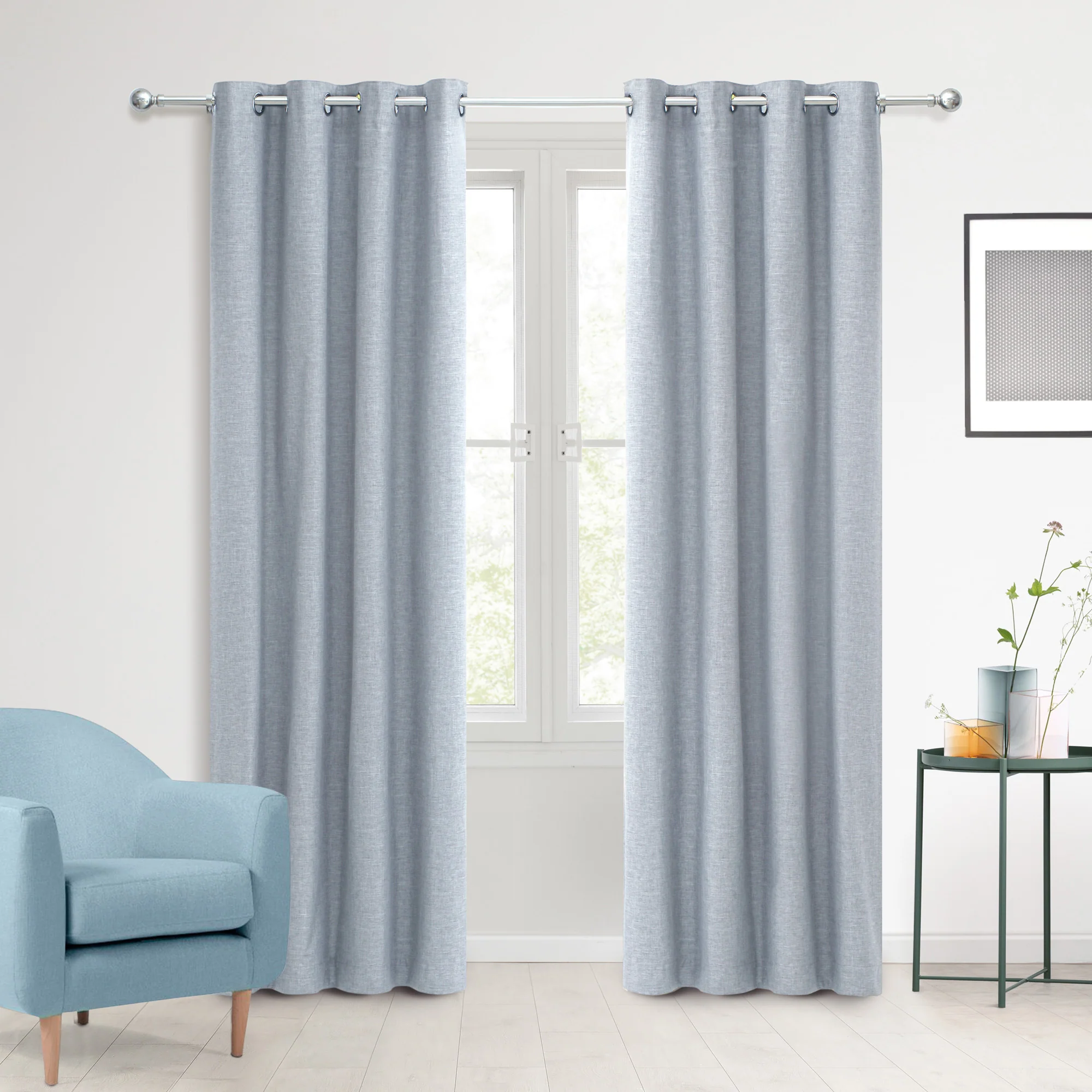 Ocean Eyelet Blockout Curtains (Set of 2)
