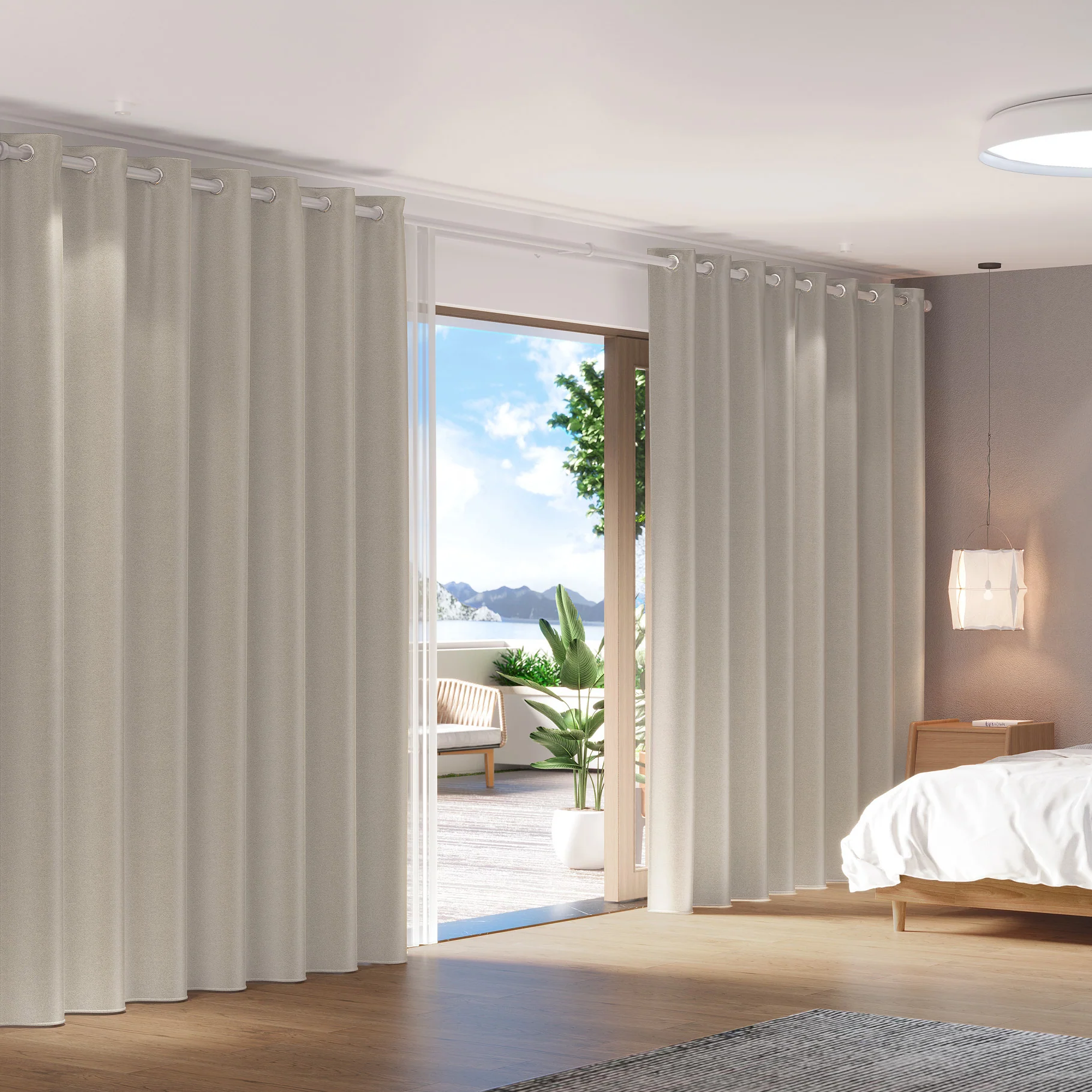 Zoe Eyelet Room Darkening Curtains (Set of 2)