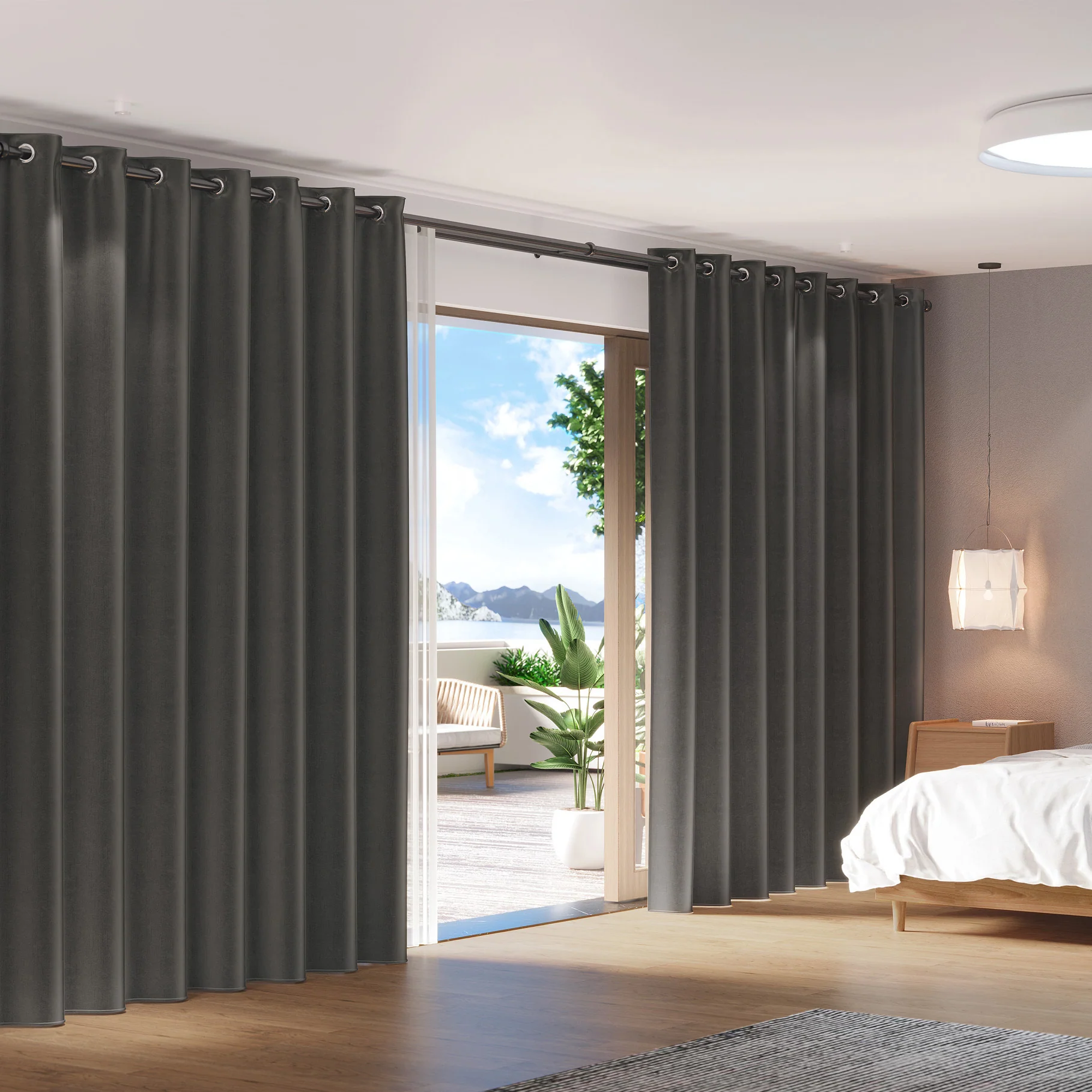 Paloma Eyelet Room Darkening Curtains (Set of 2)